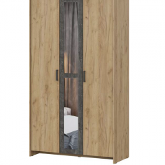 Шкаф 3-х створчатый МСП-1 (Дуб Золотой/Камень темный) в Ревде - revda.mebel24.online | фото