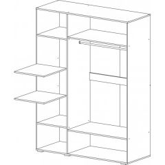 Шкаф 3-х створчатый Ненси 1500 (Венге/Белый глянец) в Ревде - revda.mebel24.online | фото 2