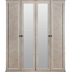 Шкаф 4-х створчатый (1+2+1) с зеркалом Афина (крем корень) в Ревде - revda.mebel24.online | фото