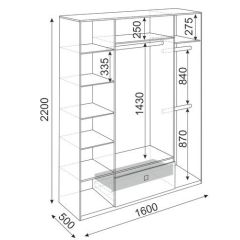 Шкаф 4 двери Глэдис М24 (ЯШС/Белый) в Ревде - revda.mebel24.online | фото 3