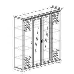 Шкаф для одежды 4-дверный №814 Парма кремовый белый в Ревде - revda.mebel24.online | фото 2