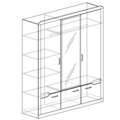 Шкаф для платья и белья 3-дверный № 310 Ронда в Ревде - revda.mebel24.online | фото 2