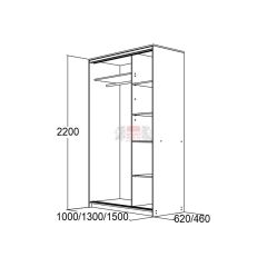 МИРАЖ 10.2 (620) Шкаф для платья и белья в Ревде - revda.mebel24.online | фото 2