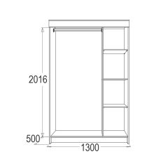 МИРАЖ 11 (1300) Шкаф для платья и белья в Ревде - revda.mebel24.online | фото 2