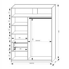 Шкаф-купе 1700 серии NEW CLASSIC K3+K3+B2+PL1 (2 ящика+1 штанга) профиль «Капучино» в Ревде - revda.mebel24.online | фото 3