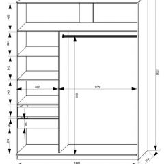 Шкаф-купе 1800 серии SOFT D1+D3+B2+PL1 (2 ящика+1штанга) профиль «Графит» в Ревде - revda.mebel24.online | фото 3