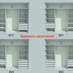 Шкаф-купе 1950 серии SILVER S3+S1+S3Z B22+PL2 (по 2 ящика лев/прав+1штанга+1 полка) профиль «Серебро» в Ревде - revda.mebel24.online | фото 5