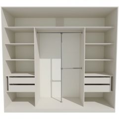 Шкаф-купе 2450 серии NEW CLASSIC K1+K1+K1+B22+PL4 (по 2 ящика лев/прав+F обр.штанга) профиль «Капучино» в Ревде - revda.mebel24.online | фото 2