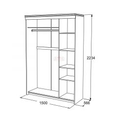 Шкаф-купе 3-х дверный Ольга-13 (1500) в Ревде - revda.mebel24.online | фото 2