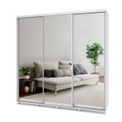 МАРТИН Шкаф-купе с зеркалами Анкор светлый (2200*450) М423 в Ревде - revda.mebel24.online | фото