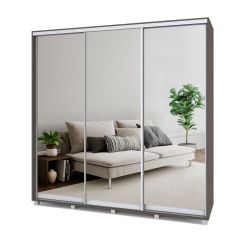 МАРТИН Шкаф-купе с зеркалами Анкор темный (2200*450) М423 в Ревде - revda.mebel24.online | фото