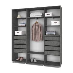 МАРТИН Шкаф-купе с зеркалами Камень темный (2000*450) М403 в Ревде - revda.mebel24.online | фото 4