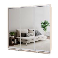 МАРТИН Шкаф-купе с зеркалами Млечный дуб (2200*450) М423 в Ревде - revda.mebel24.online | фото
