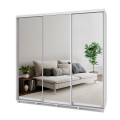 МАРТИН Шкаф-купе с зеркалами Шимо светлый (2200*450) М423 в Ревде - revda.mebel24.online | фото