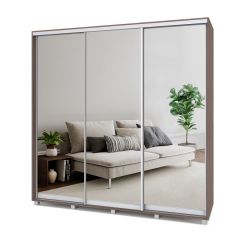 МАРТИН Шкаф-купе с зеркалами Шимо темный (2200*450) М423 в Ревде - revda.mebel24.online | фото