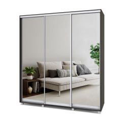 МАРТИН Шкаф-купе с зеркалами Венге (2000*450) М403 в Ревде - revda.mebel24.online | фото