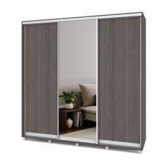 МАРТИН Шкаф-купе с зеркалом Анкор темный (2200*450) М422 в Ревде - revda.mebel24.online | фото