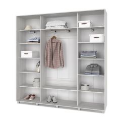 МАРТИН Шкаф-купе с зеркалом Шимо светлый (2200*450) М422 в Ревде - revda.mebel24.online | фото 2