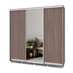 МАРТИН Шкаф-купе с зеркалом Шимо темный (2200*450) М422 в Ревде - revda.mebel24.online | фото