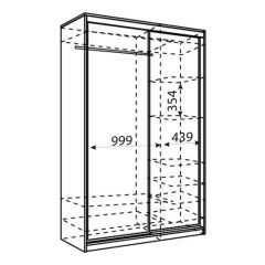 Шкаф-купе Рене 1500 вариант 7 (Тройной ЛДСП/Тройной ЛДСП) в Ревде - revda.mebel24.online | фото 2