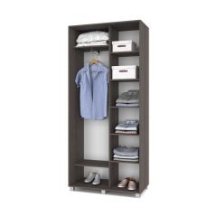 РОЛАНД Шкаф-купе с зеркалами Анкор темный (450*1000) Р403 в Ревде - revda.mebel24.online | фото 2