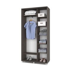 РОЛАНД Шкаф-купе с зеркалами Анкор темный (450*1100) Р413 в Ревде - revda.mebel24.online | фото 3