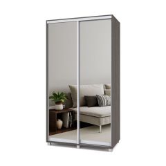 РОЛАНД Шкаф-купе с зеркалами Анкор темный (450*1200) Р423 в Ревде - revda.mebel24.online | фото 2