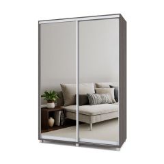 РОЛАНД Шкаф-купе с зеркалами Анкор темный (450*1500) Р453 в Ревде - revda.mebel24.online | фото 2