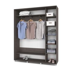 РОЛАНД Шкаф-купе с зеркалами Анкор темный (450*1800) Р483 в Ревде - revda.mebel24.online | фото 2