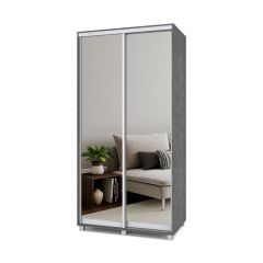 РОЛАНД Шкаф-купе с зеркалами Камень темный (450*1100) Р413 в Ревде - revda.mebel24.online | фото 2