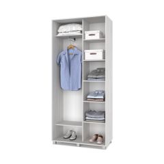 РОЛАНД Шкаф-купе с зеркалами Шимо светлый (450*1000) Р403 в Ревде - revda.mebel24.online | фото 2
