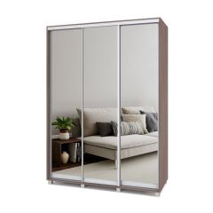 РОЛАНД Шкаф-купе с зеркалами Шимо темный (600*1600) Р663 в Ревде - revda.mebel24.online | фото