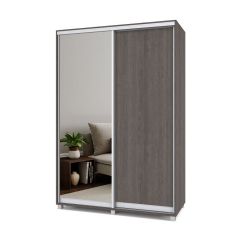 РОЛАНД Шкаф-купе с зеркалом Анкор темный (450*1500) Р452 в Ревде - revda.mebel24.online | фото 2