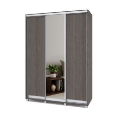 РОЛАНД Шкаф-купе с зеркалом Анкор темный (600*1700) Р672 в Ревде - revda.mebel24.online | фото