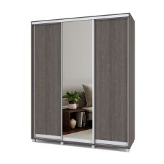 РОЛАНД Шкаф-купе с зеркалом Анкор темный (600*1800) Р682 в Ревде - revda.mebel24.online | фото