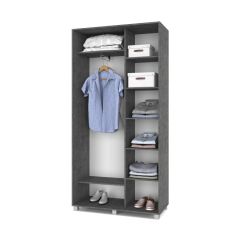 РОЛАНД Шкаф-купе с зеркалом Камень темный (450*1100) Р412 в Ревде - revda.mebel24.online | фото 3