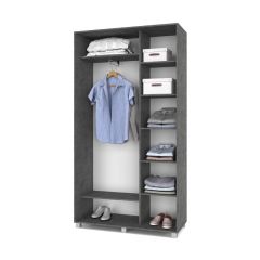 РОЛАНД Шкаф-купе с зеркалом Камень темный (450*1200) Р422 в Ревде - revda.mebel24.online | фото 2