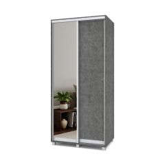 РОЛАНД Шкаф-купе с зеркалом Камень темный (600*1000) Р602 в Ревде - revda.mebel24.online | фото