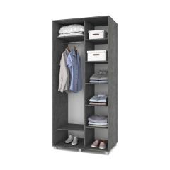 РОЛАНД Шкаф-купе с зеркалом Камень темный (600*1000) Р602 в Ревде - revda.mebel24.online | фото 2