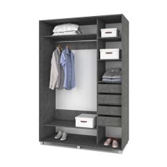 РОЛАНД Шкаф-купе с зеркалом Камень темный (600*1000) Р602 в Ревде - revda.mebel24.online | фото 4