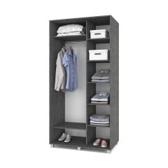 РОЛАНД Шкаф-купе с зеркалом Камень темный (600*1100) Р612 в Ревде - revda.mebel24.online | фото 2