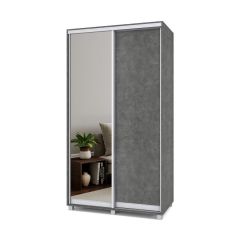 РОЛАНД Шкаф-купе с зеркалом Камень темный (600*1300) Р632 в Ревде - revda.mebel24.online | фото
