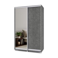 РОЛАНД Шкаф-купе с зеркалом Камень темный (600*1400) Р642 в Ревде - revda.mebel24.online | фото