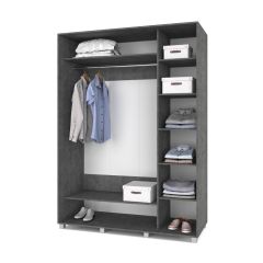 РОЛАНД Шкаф-купе с зеркалом Камень темный (600*1800) Р682 в Ревде - revda.mebel24.online | фото 2
