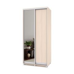 РОЛАНД Шкаф-купе с зеркалом Млечный дуб (450*1000) Р402 в Ревде - revda.mebel24.online | фото 2