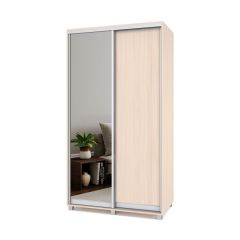 РОЛАНД Шкаф-купе с зеркалом Млечный дуб (450*1200) Р422 в Ревде - revda.mebel24.online | фото