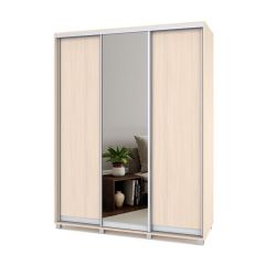 РОЛАНД Шкаф-купе с зеркалом Млечный дуб (450*1700) Р472 в Ревде - revda.mebel24.online | фото