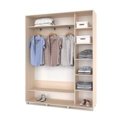 РОЛАНД Шкаф-купе с зеркалом Млечный дуб (450*1700) Р472 в Ревде - revda.mebel24.online | фото 2