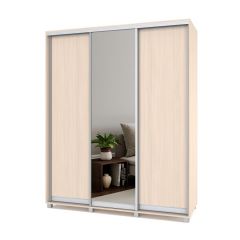 РОЛАНД Шкаф-купе с зеркалом Млечный дуб (450*1800) Р482 в Ревде - revda.mebel24.online | фото