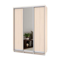 РОЛАНД Шкаф-купе с зеркалом Млечный дуб (600*1700)  Р672 в Ревде - revda.mebel24.online | фото